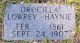 Drucilla LOWREY Haynie